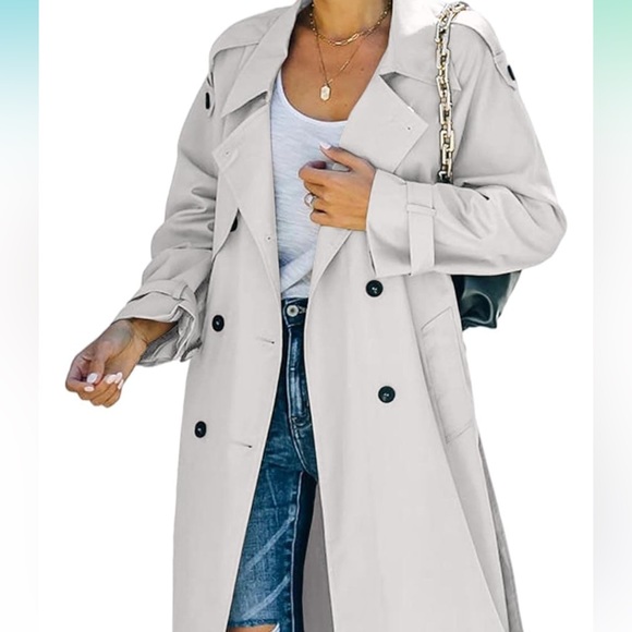 Lapel Long Sleeve Overcoat Outwear Winter Warm Trench Coat Jacket - Picture 6 of 7